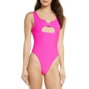 Frankies Bikinis Cody Cutout One-Piece iSwimsuit n Pink NWT Size XS